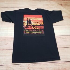 Obey Shirt Mens Large Black These Sunsets To Die For Propaganda Skateboarding